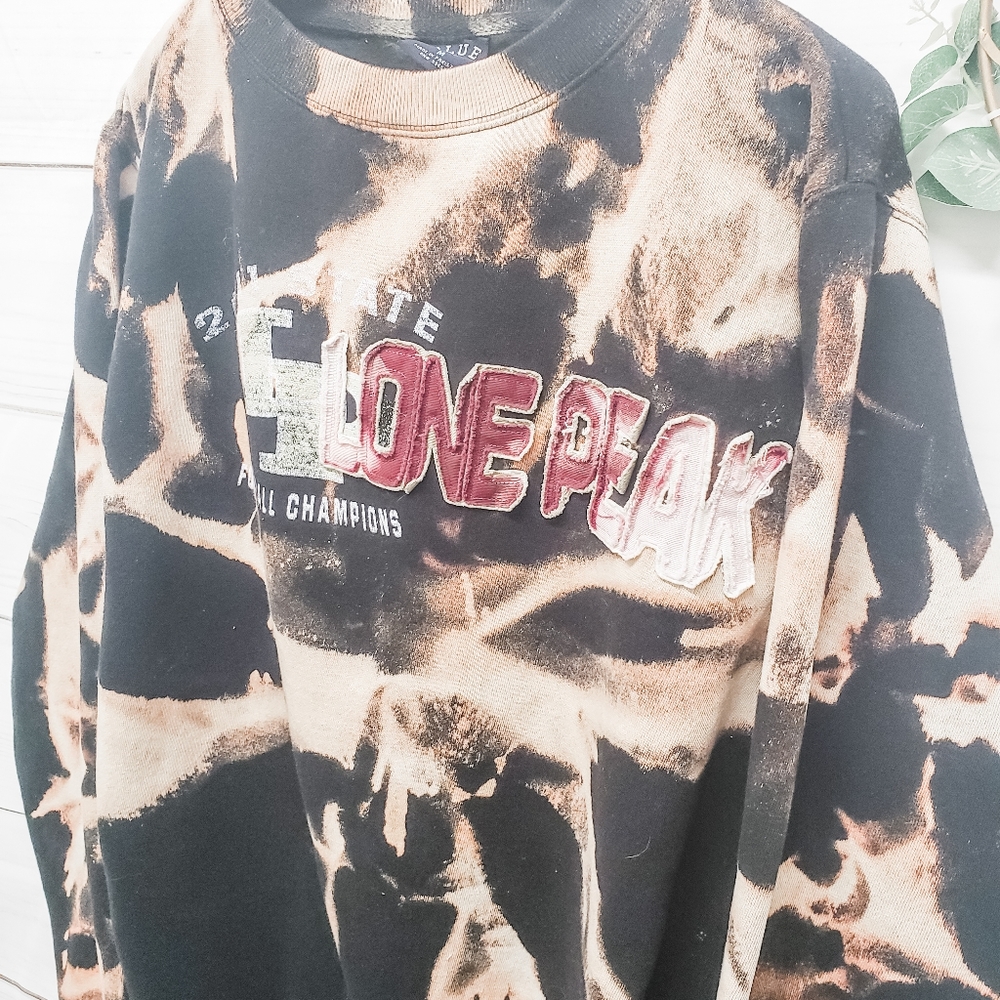 Custom bleached distressed sweatshirt Mens/Womens - Picture 4 of 7